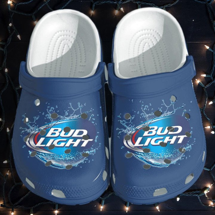 Bud Light Funny Custom Crocs Classic Clogs Shoes For Men Women Bud Drinkin Outdoor Shoe