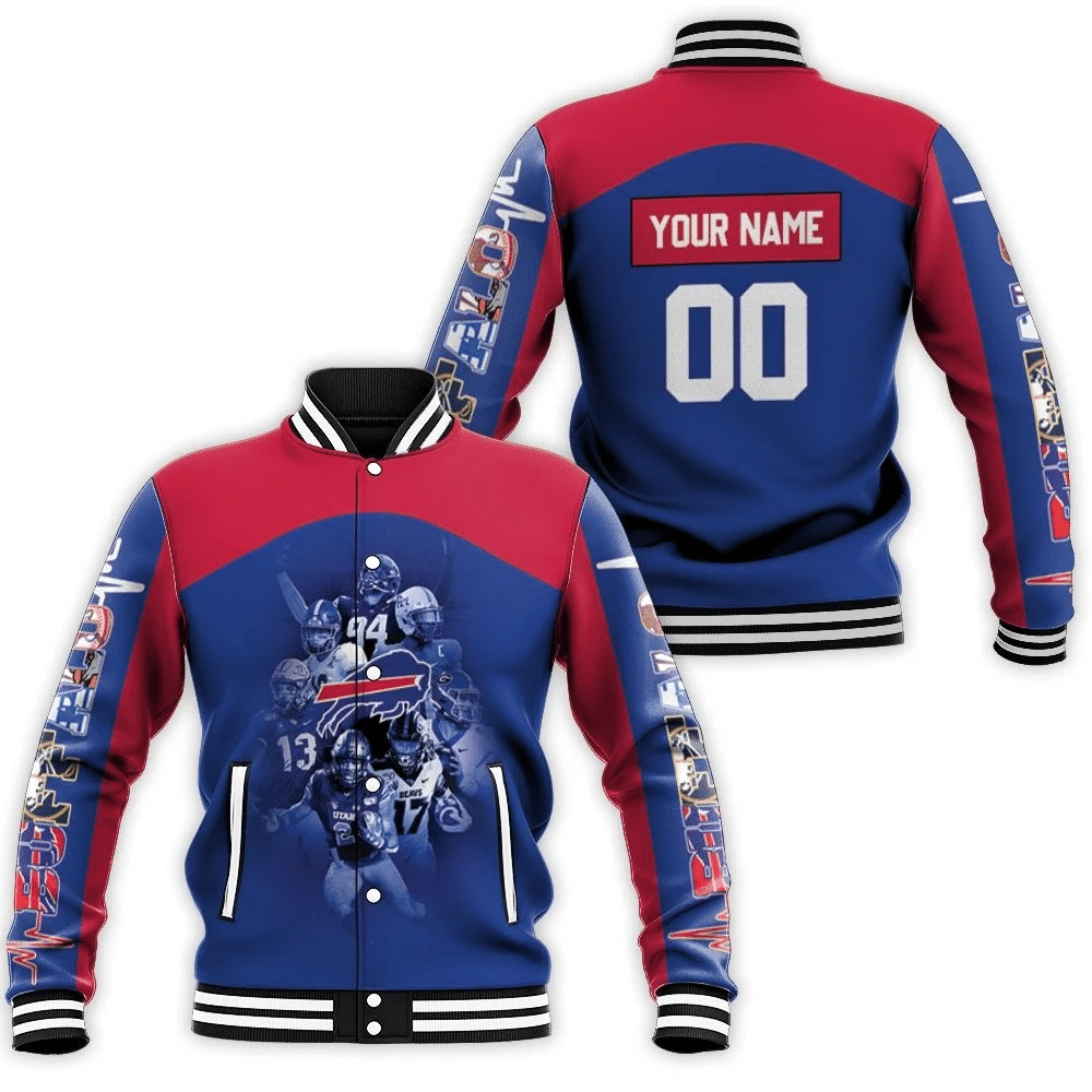 Buffalo Bills 60th Anniversary Great Players Personalized Baseball Jacket for Men Women