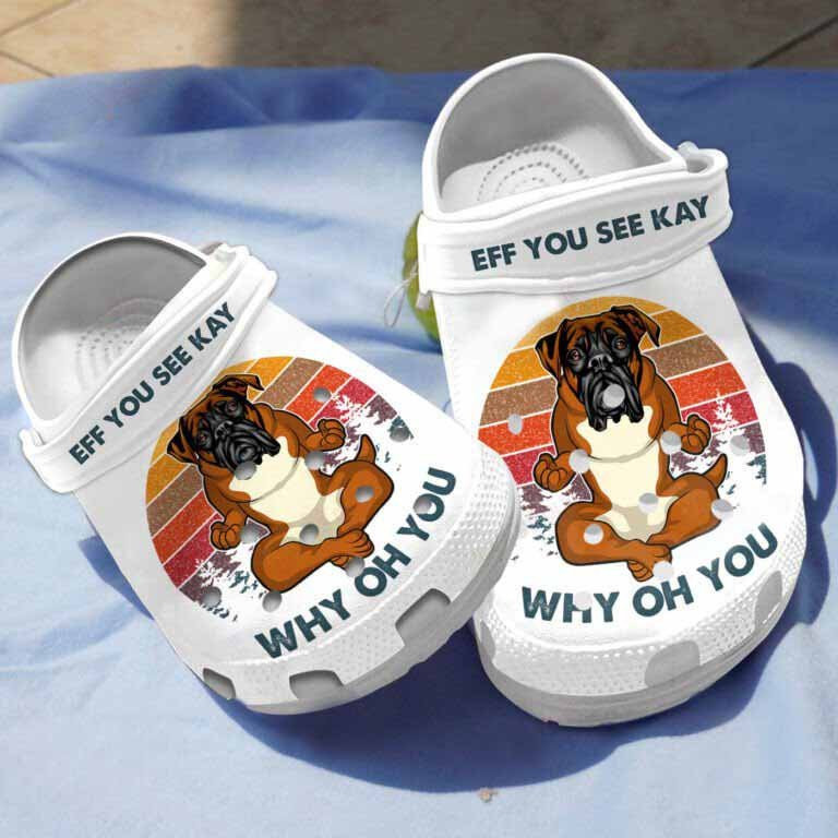 Bull Dog Eff You See Kay Funny Dog Clogs Crocs Shoes Gifts For Men Women