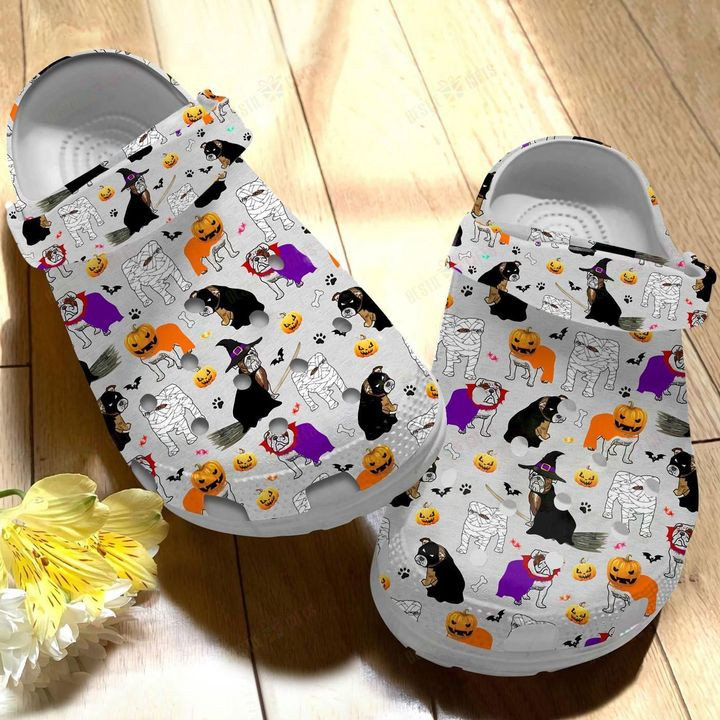 Bulldog Halloween Crocs Classic Clogs Shoes