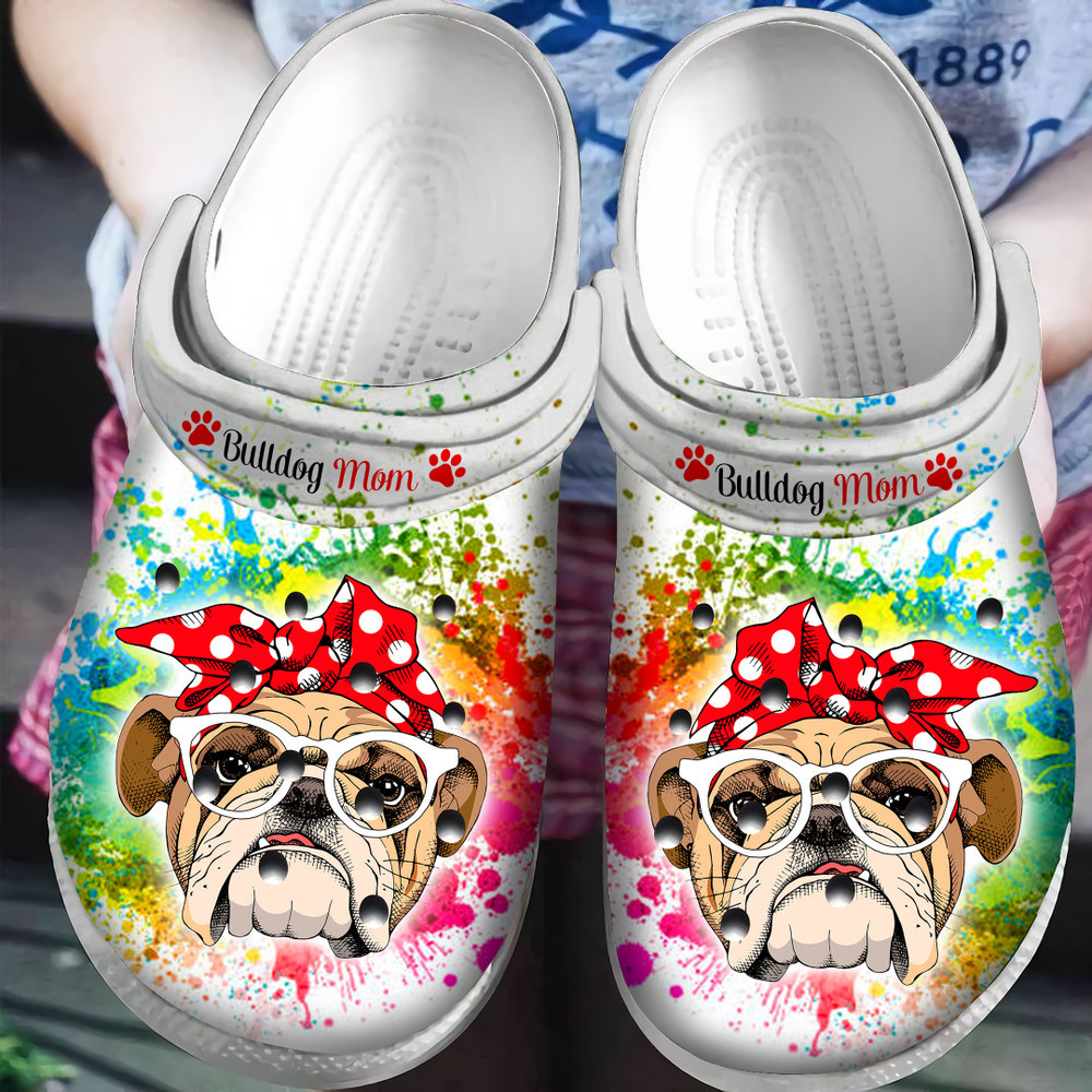 Bulldog Mom Crocs Classic Clogs Shoes Mothers Day Gift