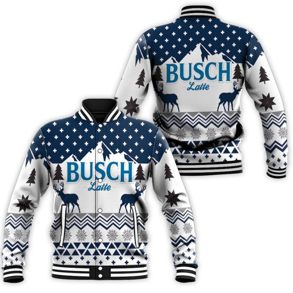 Busch Latte Christmas Gift Jersey Baseball Jacket for Men Women