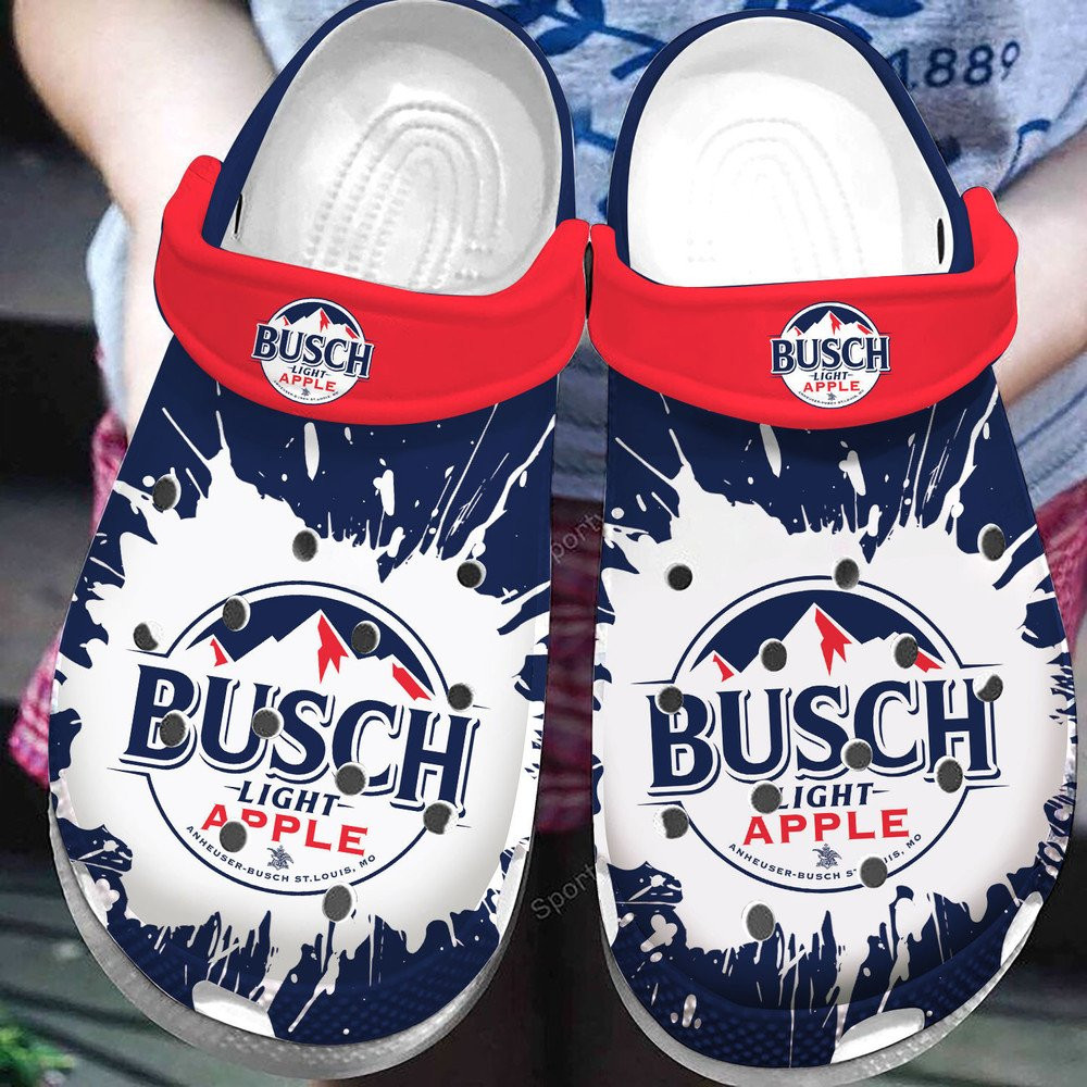 Busch Light Apple Navy Red Clogs Shoes