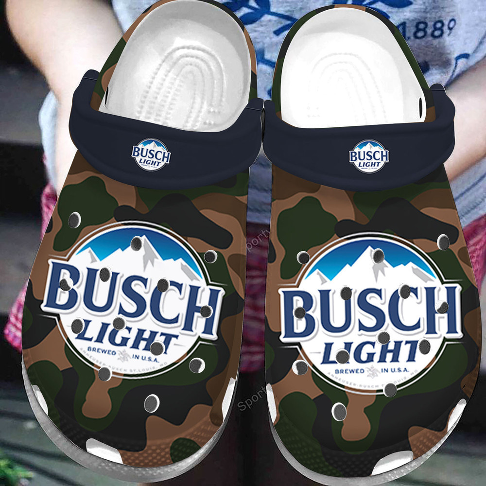 Busch Light Army Camouflage Pattern Clogs Shoes