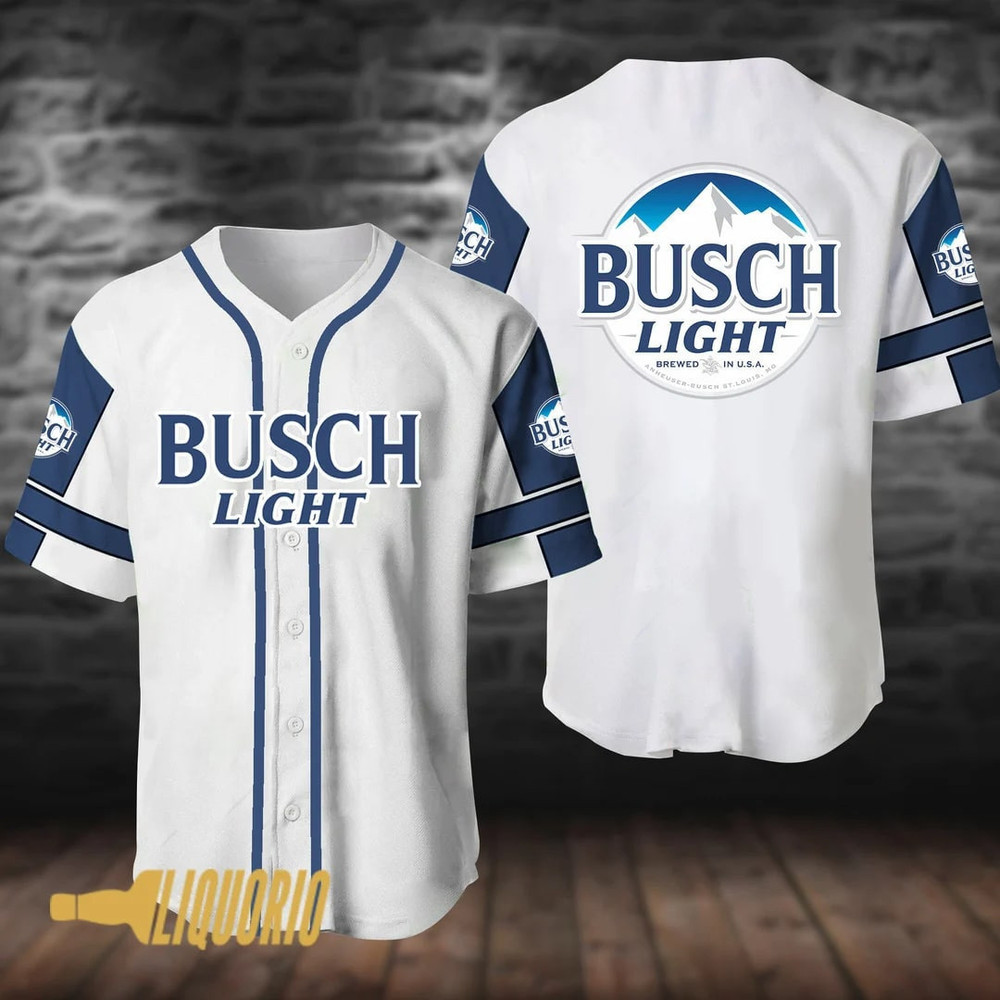 Busch Light White Baseball Jersey