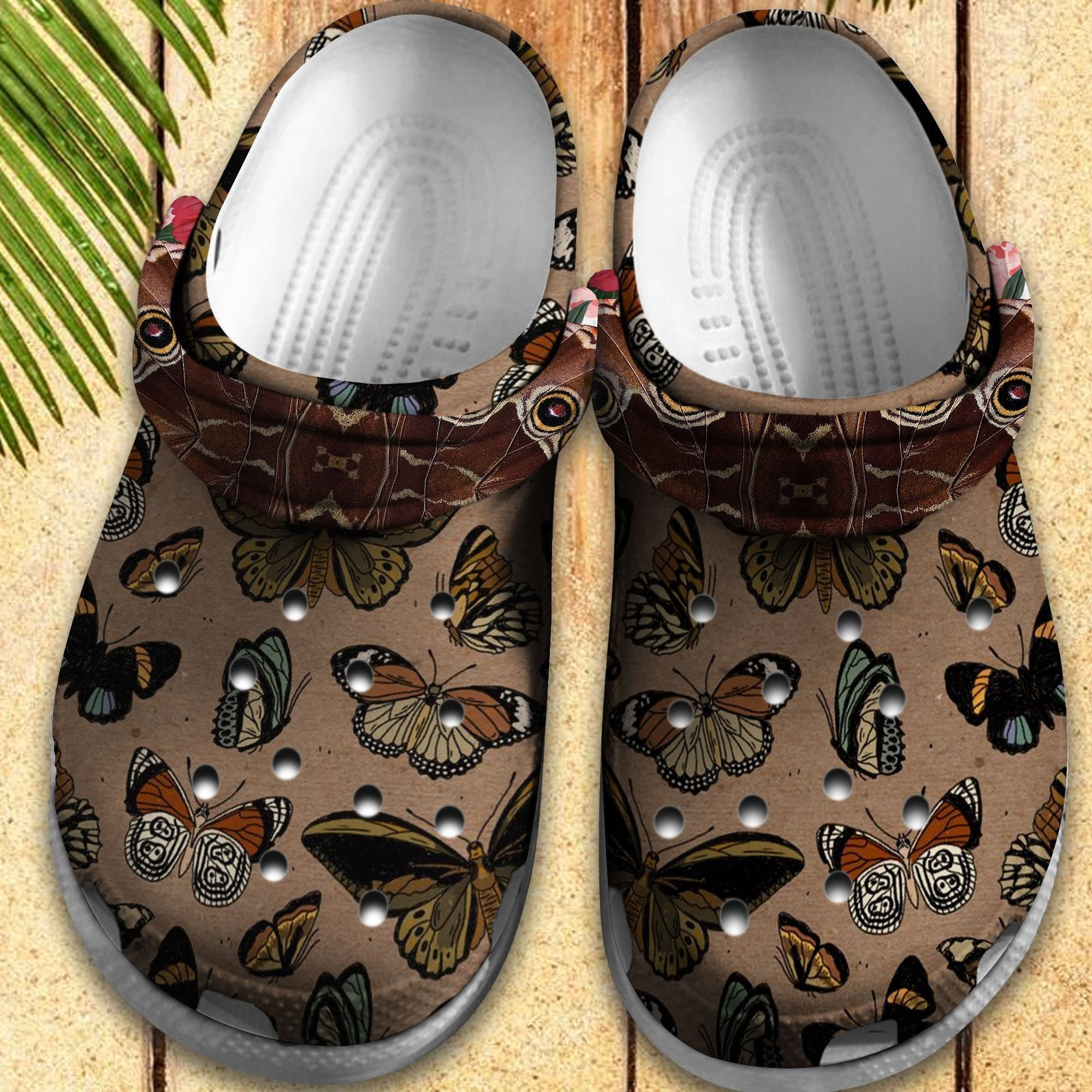 Butterflies Vintage Shoes - Butterflies Garden Crocs Clog Gift For Women Girl Grandma Mother