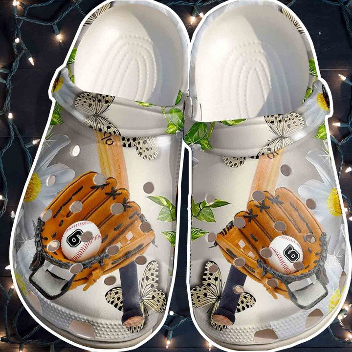 Butterfly Baseball Shoes For Batter Girl Baseball Equipment Crocs Clog Gift