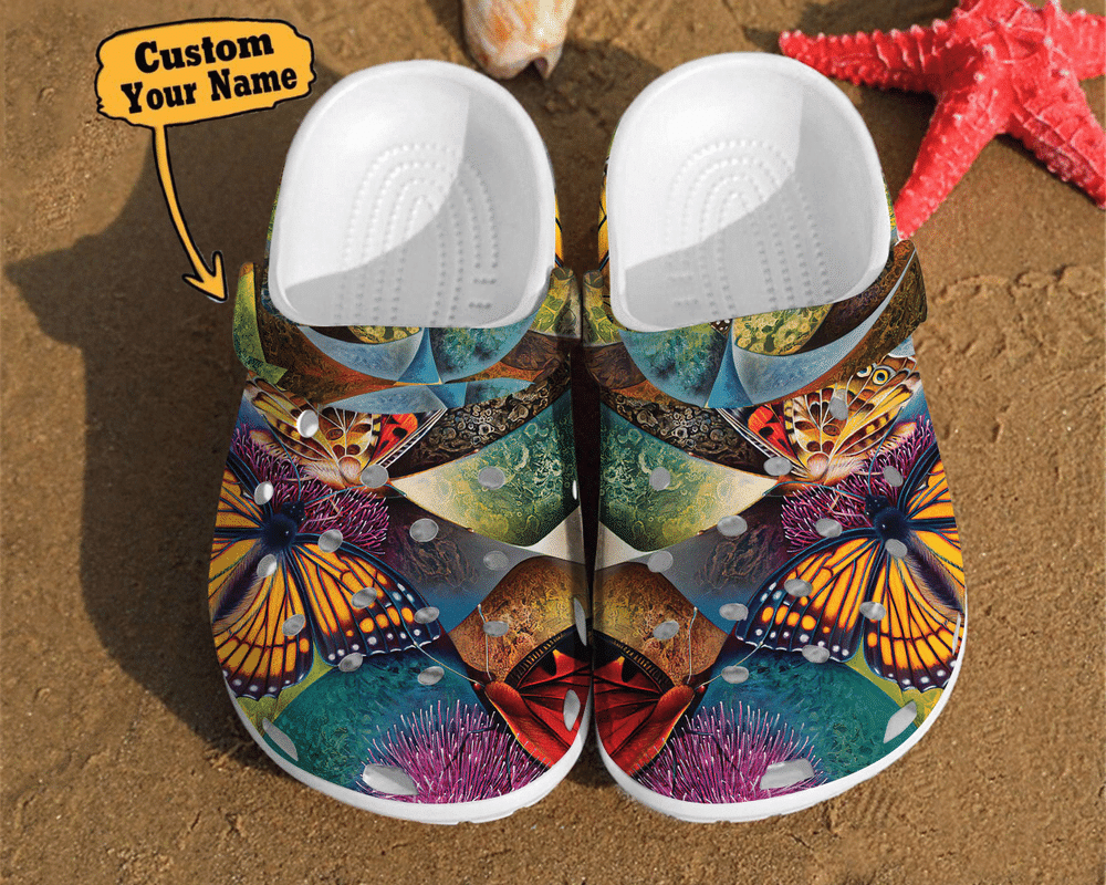 Butterfly Crocs - Butterfly Illusion Art Watercolor Unisex Birthday Gifts Clog Shoes For Men And Women