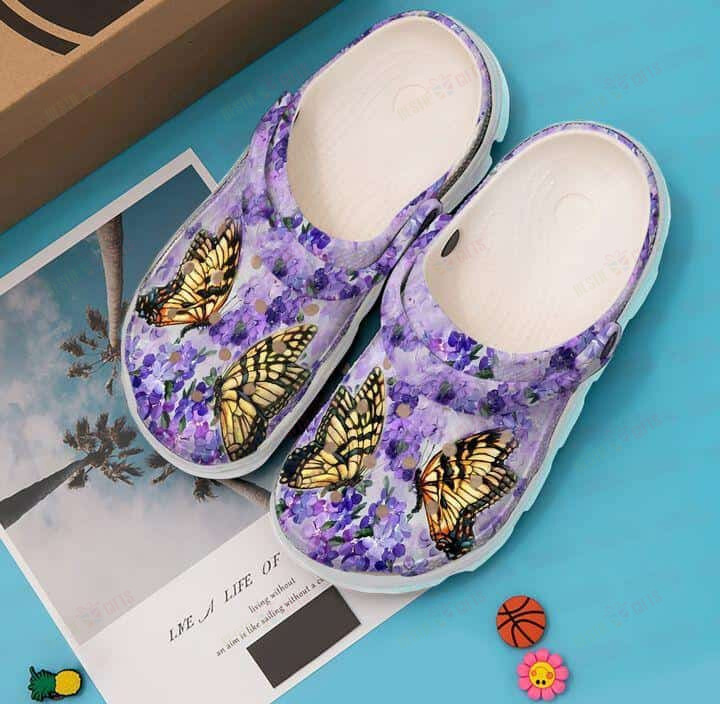 Butterfly Crocs Classic Clogs Shoes