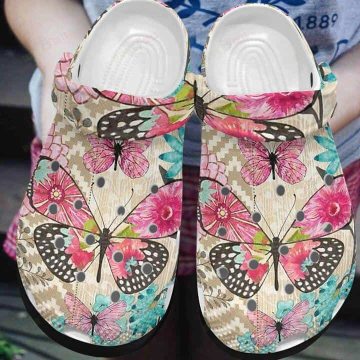 Butterfly Crocs Classic Clogs Shoes