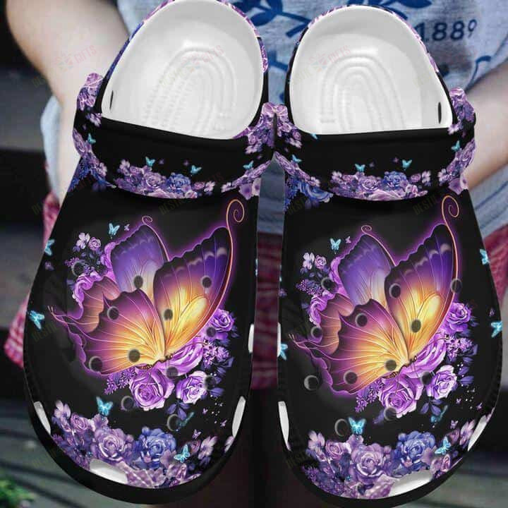 Butterfly Crocs Classic Clogs Shoes