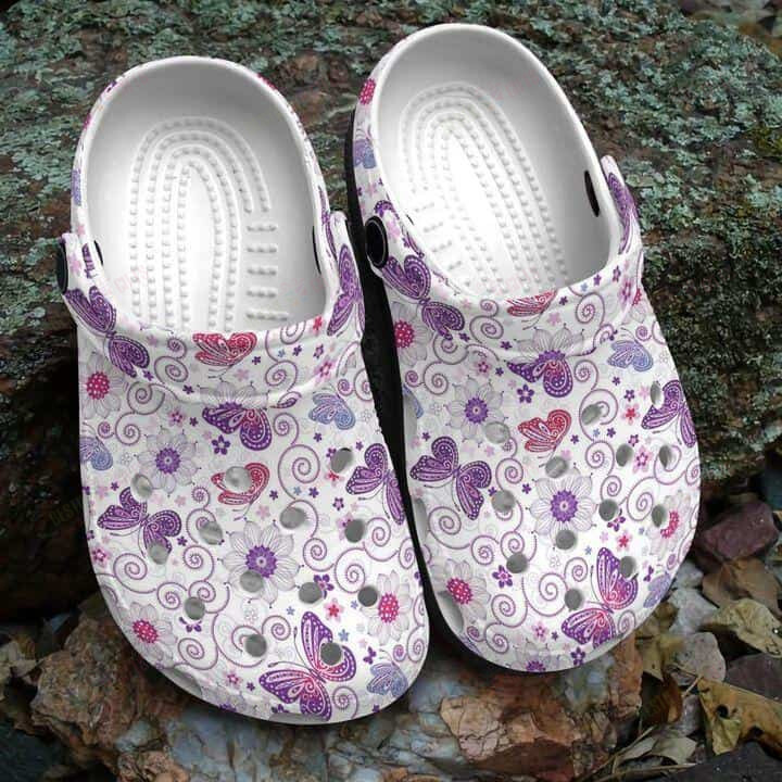 Butterfly Crocs Classic Clogs Shoes