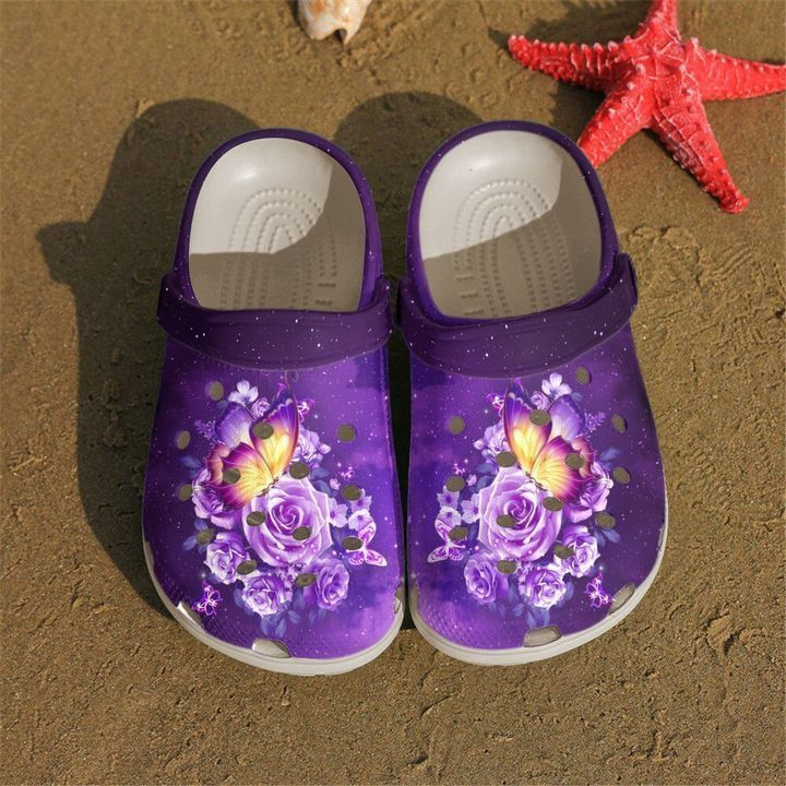 Butterfly Floral Crocs Clog Shoes