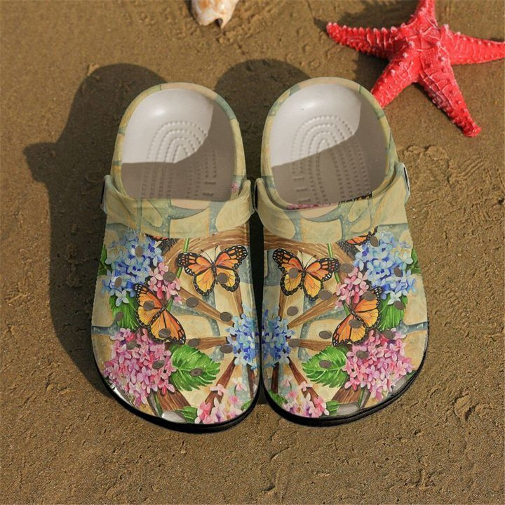 Butterfly Floral Monarch Crocs Clog Shoes