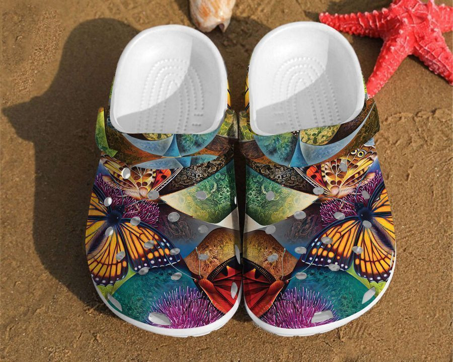 Butterfly Illusion Art Watercolor Unisex Birthday Gifts Crocs Clog Shoes