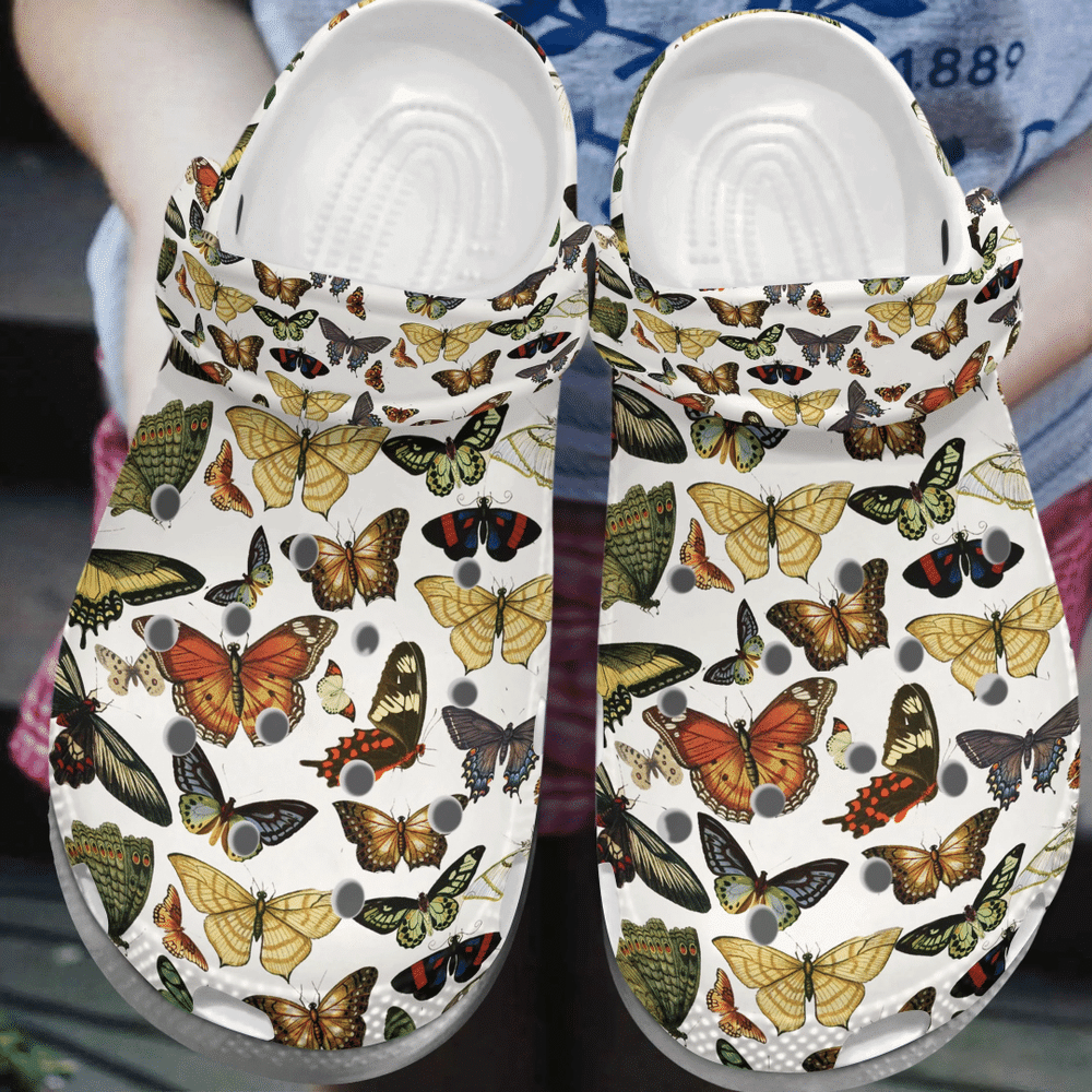 Butterfly Life Croc Animal Gift For Lover Rubber Crocs Clog Shoes Comfy Footwear