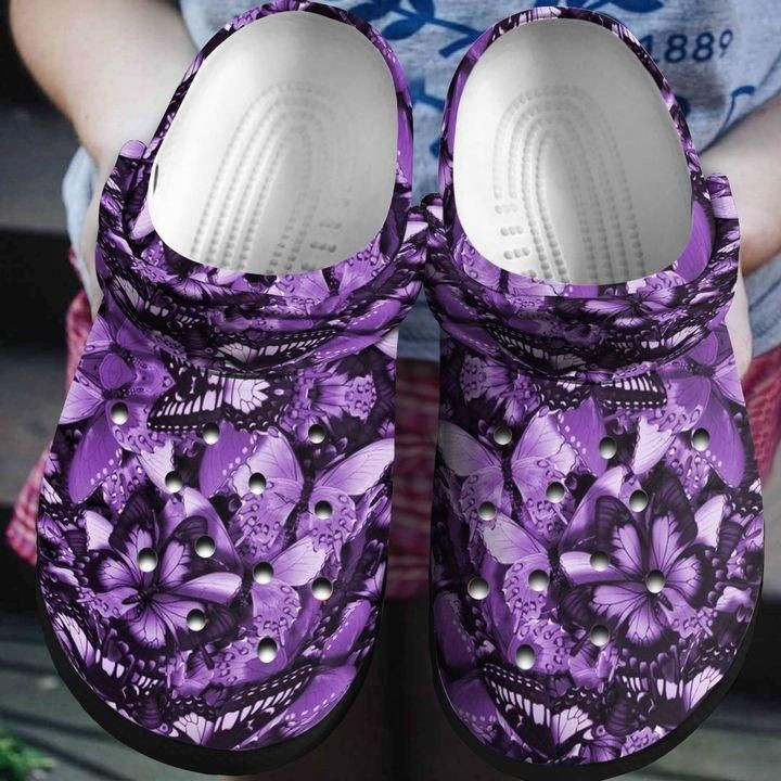 Butterfly Personalize Clog Custom Crocs Clog On Sandal Fashion Style Comfortable For Women Men Kid