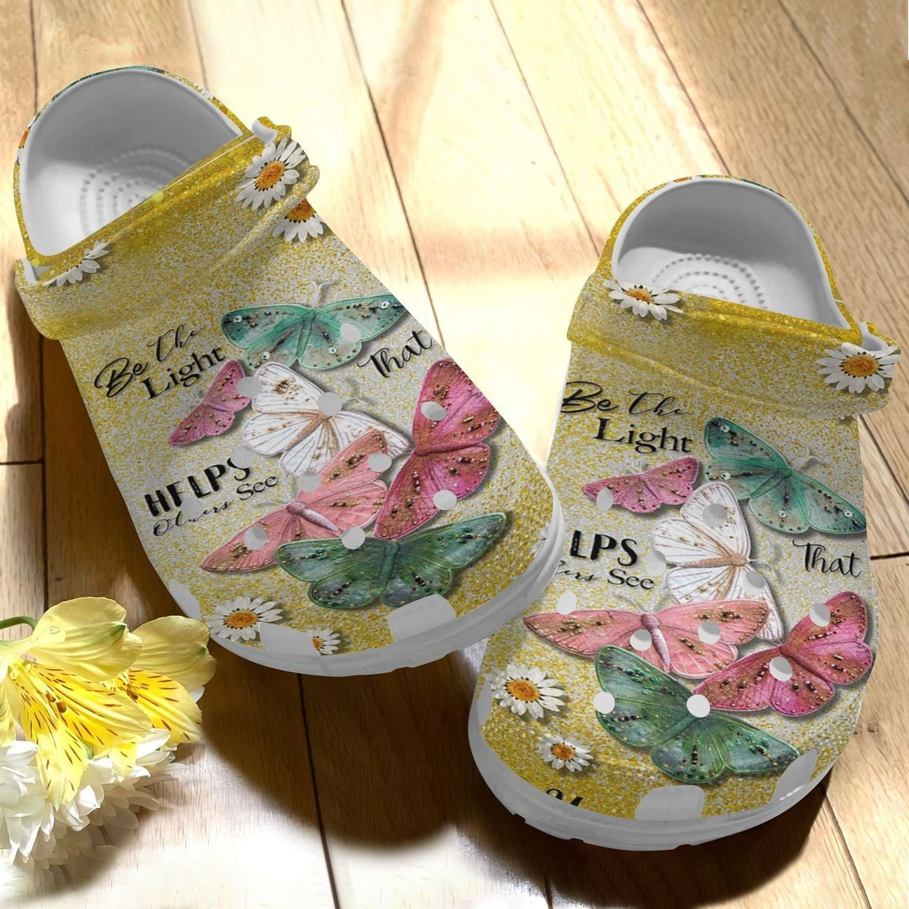Butterfly Personalize Clog Custom Crocs Fashionstyle Comfortable For Women Men Kid Print 3D Be The Light That Helps Others See