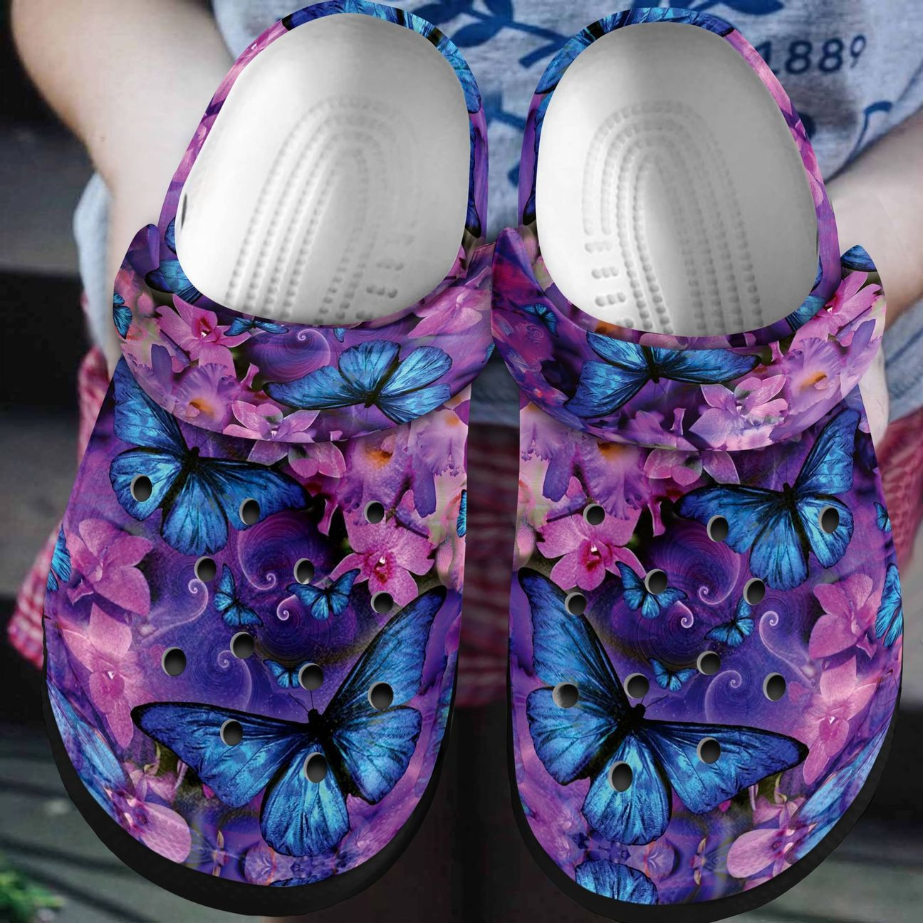 Butterfly Personalized Clog Custom Crocs Comfortablefashion Style Comfortable For Women Men Kid Print 3D Dream Garden