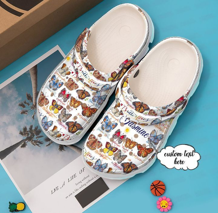 Butterfly Personalized Collection Crocs Crocband Clog Comfortable For Mens Womens Classic Clog Water Shoes