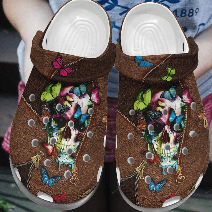 Butterfly Skull Crocs Shoes Clog