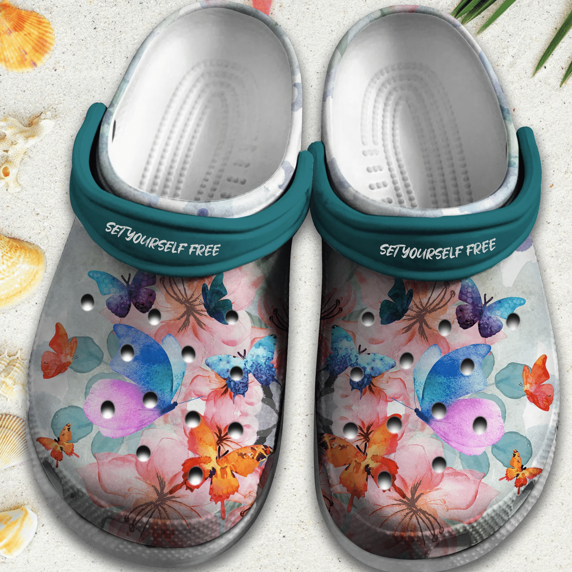 Butterfly With Flowers Crocs Shoes Magical World Crocs Crocbland Clog Gift For Woman Girl Grandma Mother Daughter Sister Niece Friend