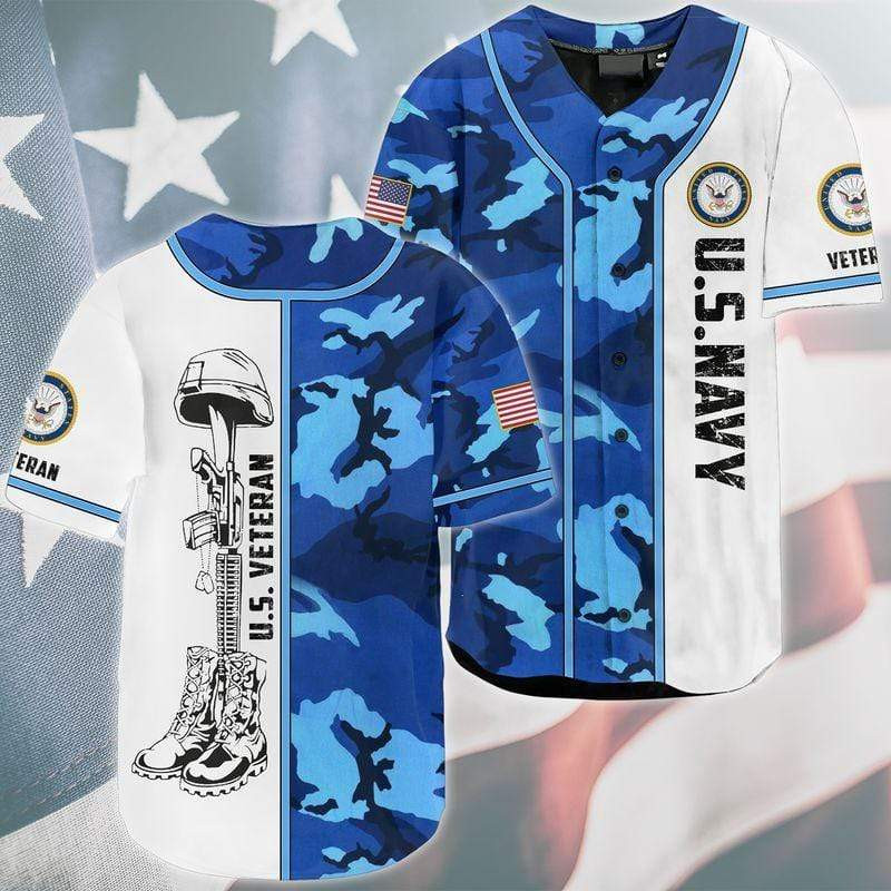 Camo Veteran Us Navy Custom Personalized Name Baseball Jersey kv, Unisex Jersey Shirt for Men Women