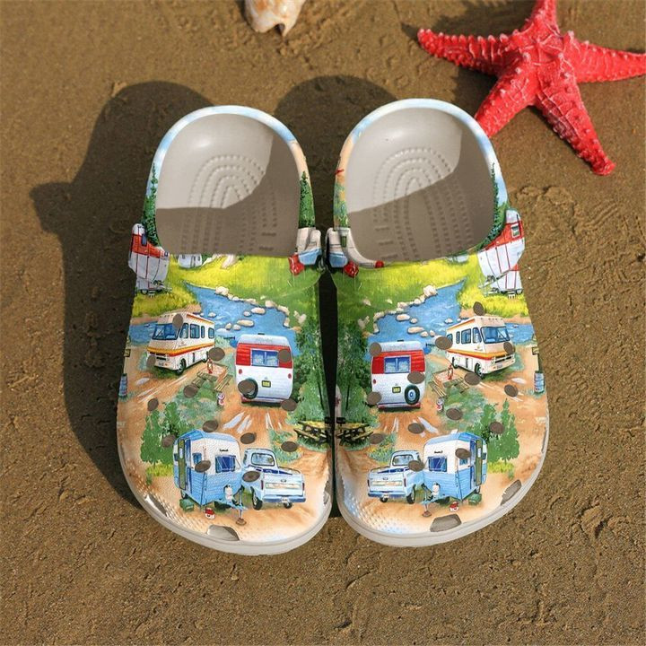 Camping At The Campsite Crocs Crocband Clog Comfortable For Mens Womens Classic Clog Water Shoes