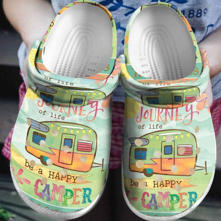 Camping Be Happy Camper Crocs Classic Clogs Shoes