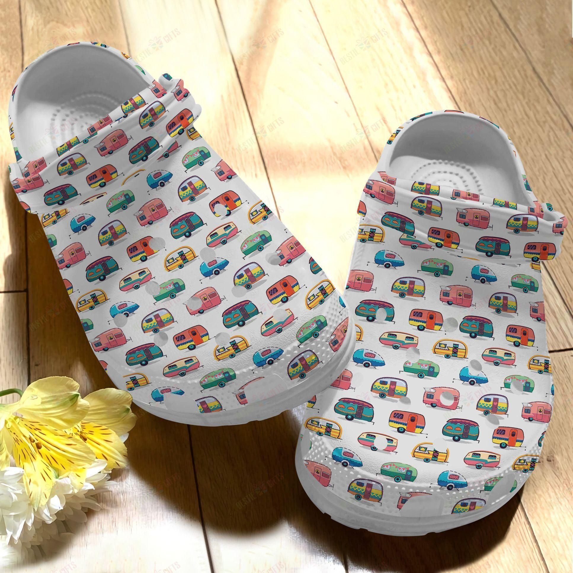 Camping Crocs Classic Clog Camping Life Pattern Shoes