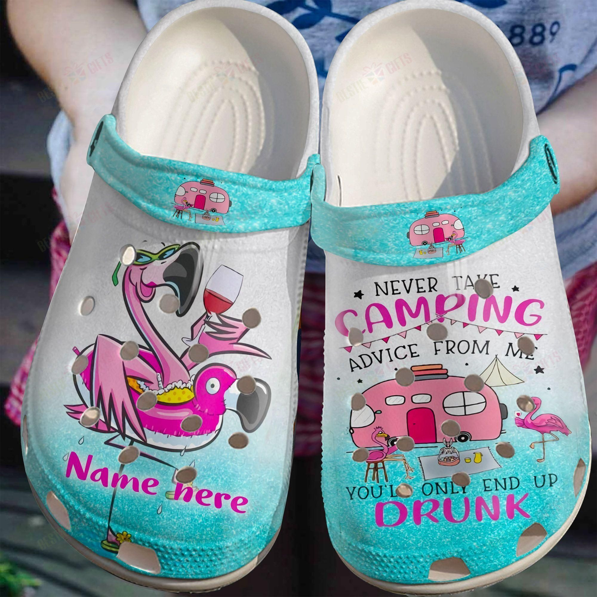 Camping Crocs Classic Clog Whitesole Personalized End Up Shoes