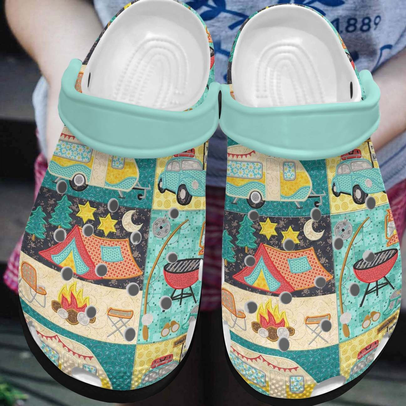 Camping Essentials Personalized Clog Custom Crocs Comfortablefashion Style Comfortable For Women Men Kid Print D