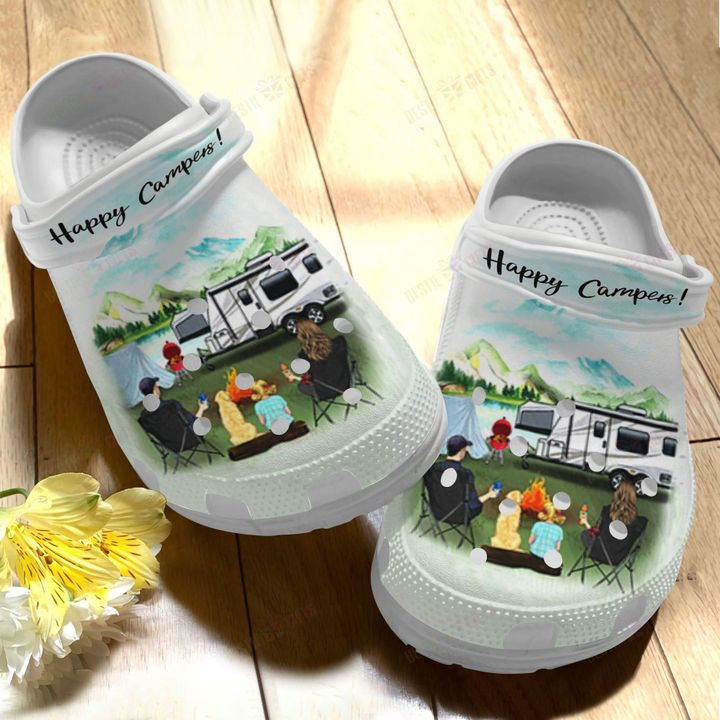 Camping Happy Campers Family Crocs Classic Clogs Shoes