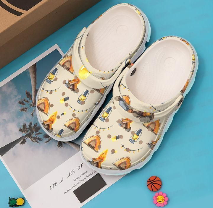 Camping Light Pattern Crocs Classic Clogs Shoes