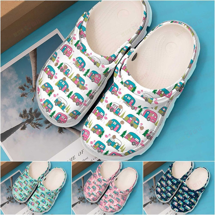 Camping Pattern Collection Crocs Classic Clogs Shoes