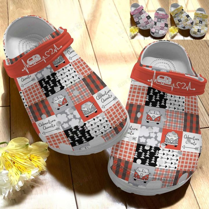 Camping Pattern Collection Crocs Classic Clogs Shoes