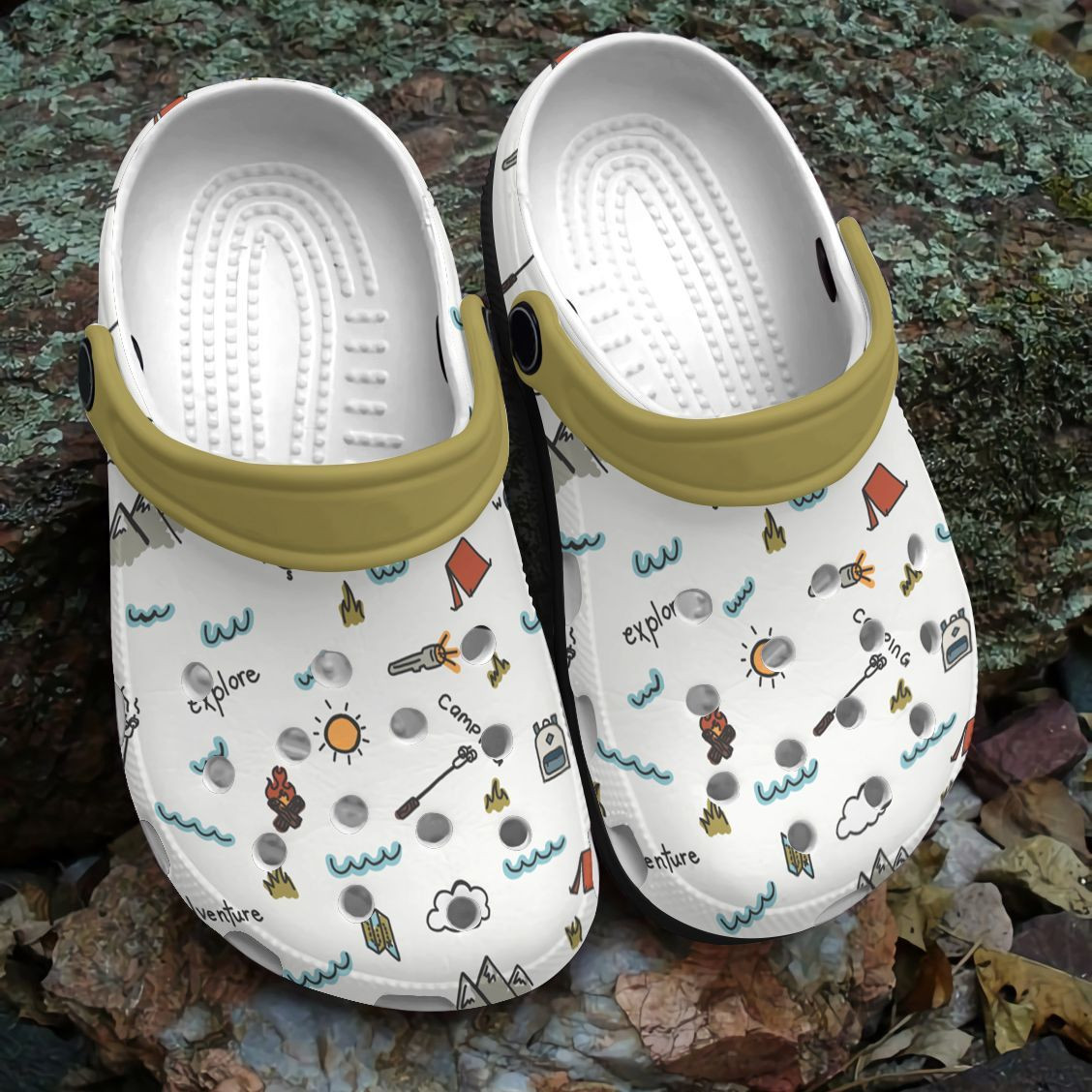 Camping Pattern Personalized Clog Custom Crocs Comfortablefashion Style Comfortable For Women Men Kid Print D