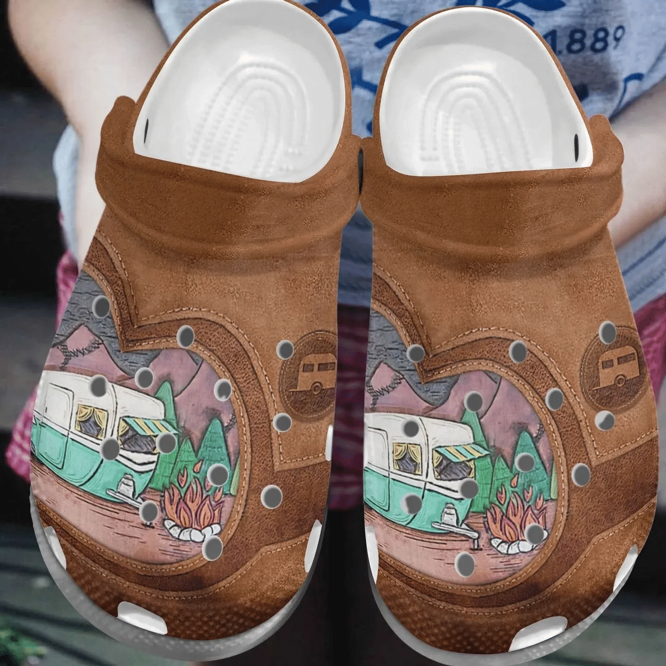 Camping Personalize Clog Custom Crocs Fashionstyle Comfortable For Women Men Kid Print 3D Camping Fire