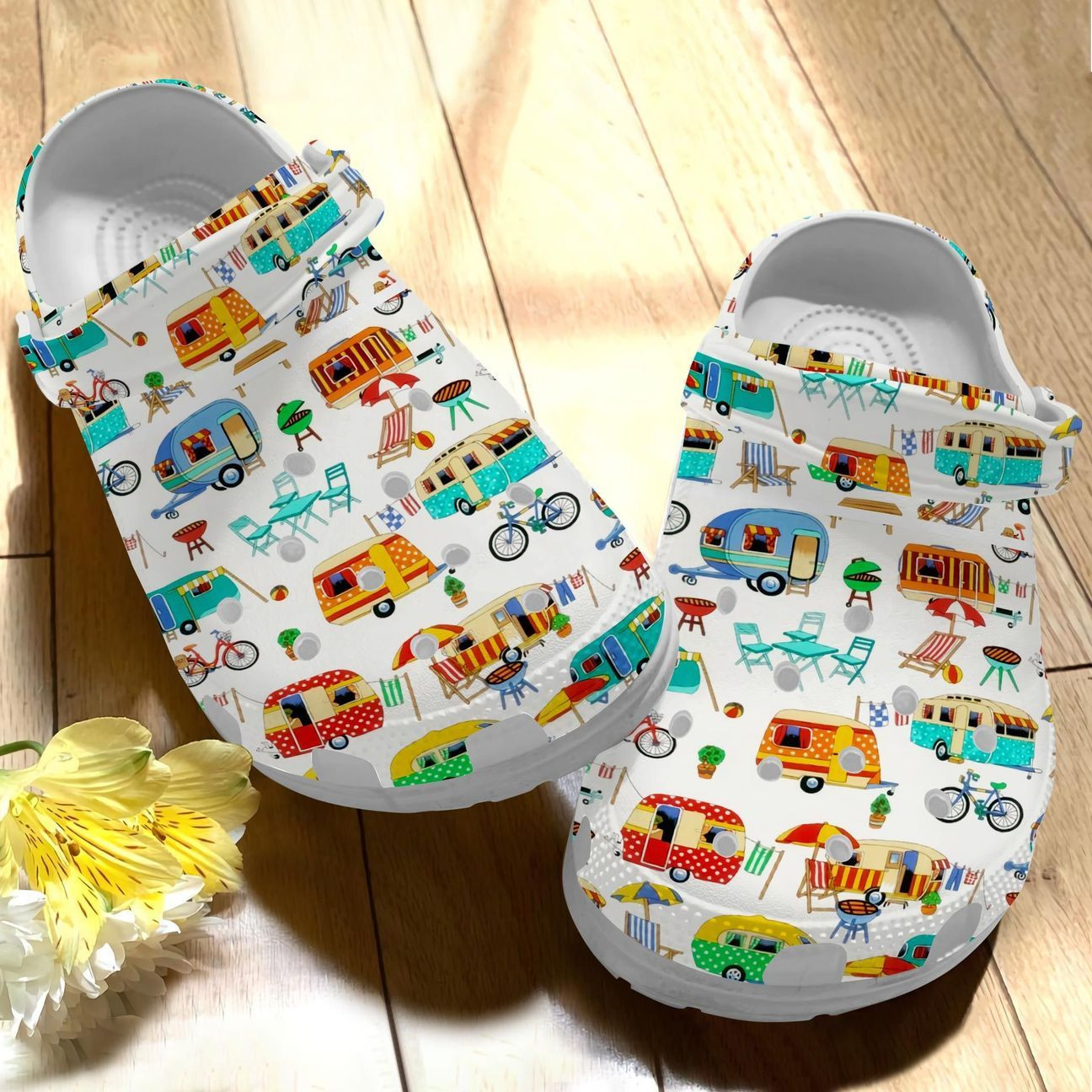 Camping Personalize Clog Custom Crocs Fashionstyle Comfortable For Women Men Kid Print 3D Whitesole Treasure Of Life