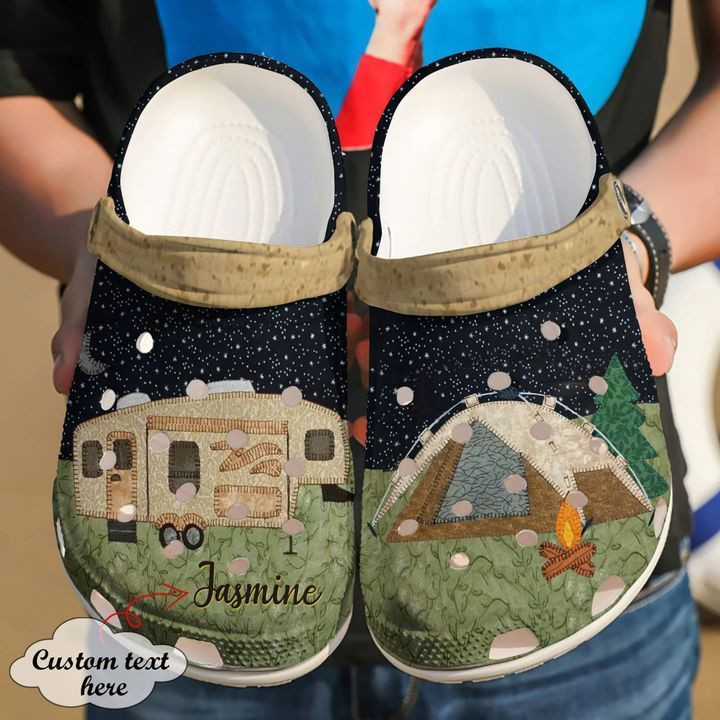 Camping Personalized Campfire V Crocs Clog Shoes