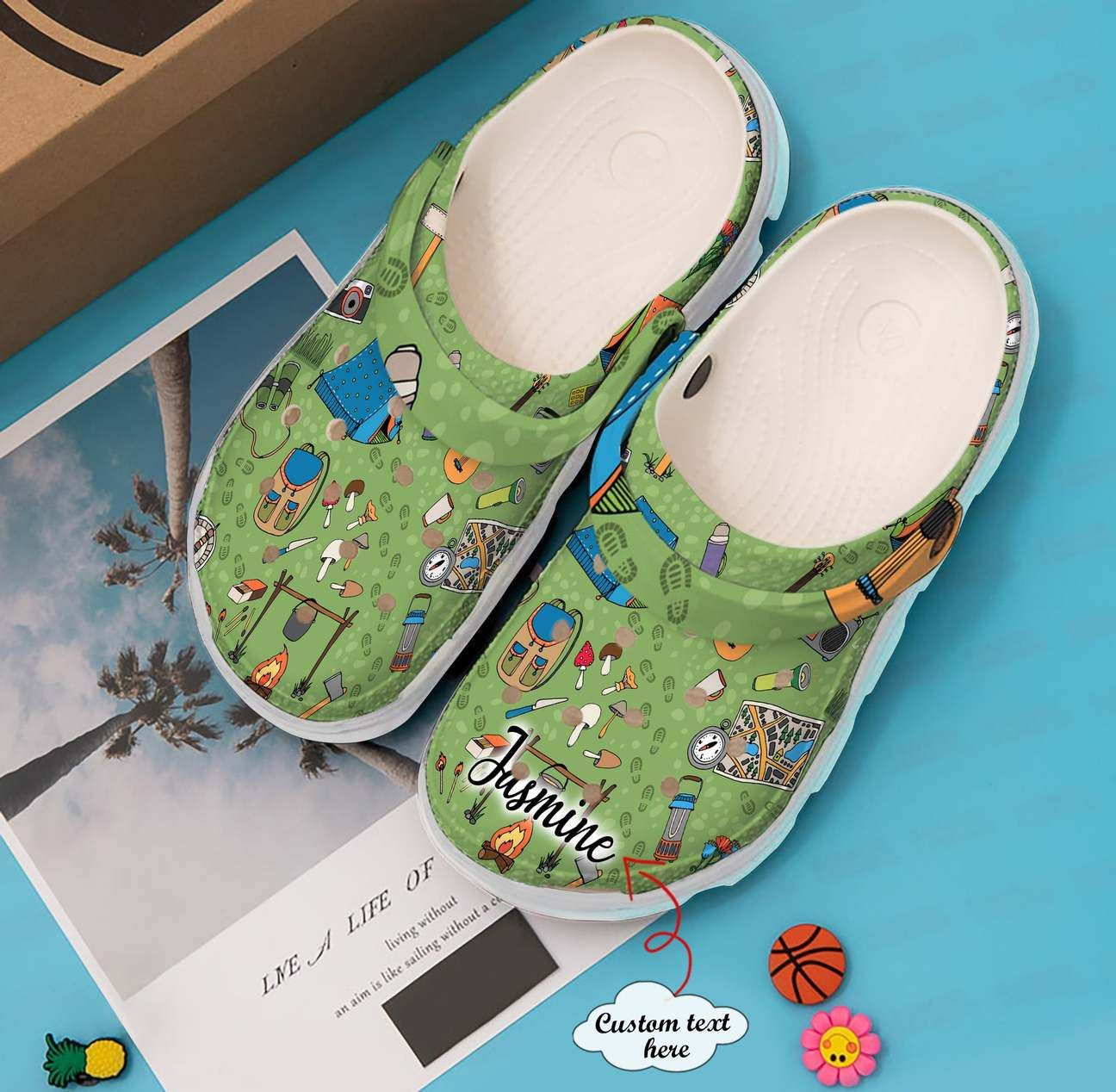 Camping Personalized Clog Custom Crocs Comfortablefashion Style Comfortable For Women Men Kid Print 3D Camping Map