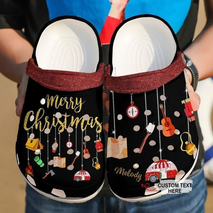 Camping Personalized Merry Christmas Crocs Clog Shoes