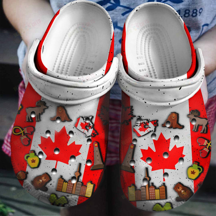 Canada Flag Symbol Crocs Classic Clogs Shoes