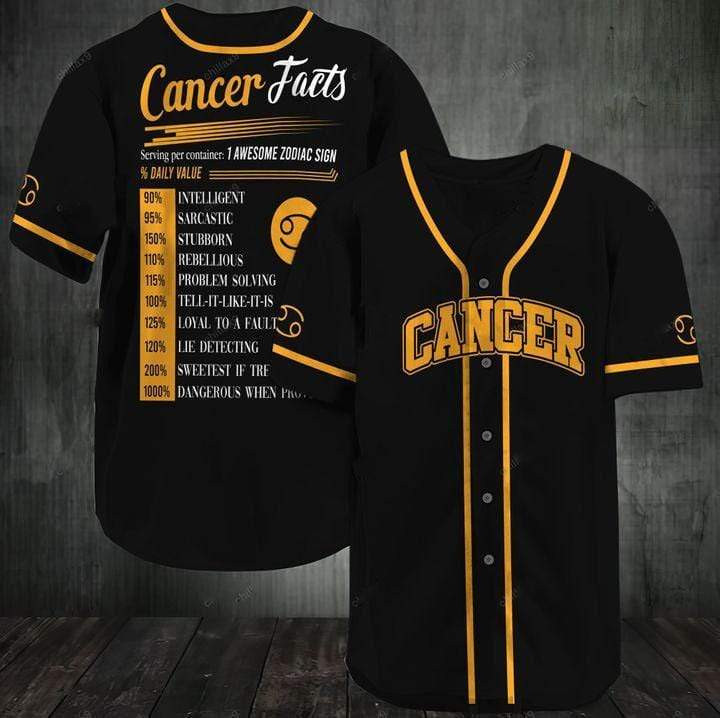 Cancer Awesome Zodiac Facts 3d Personalized 3d Baseball Jersey l, Unisex Jersey Shirt for Men Women