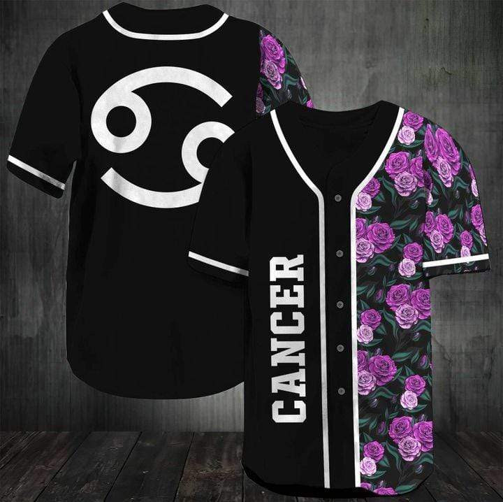 Cancer Zodiac With Tropical Flowery 3d Personalized 3d Baseball Jersey h, Unisex Jersey Shirt for Men Women