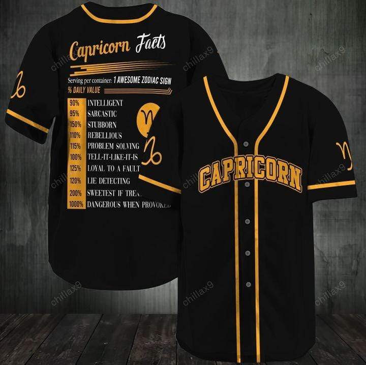 Capricorn Awesome Zodiac Facts 3d Personalized 3d Baseball Jersey l
