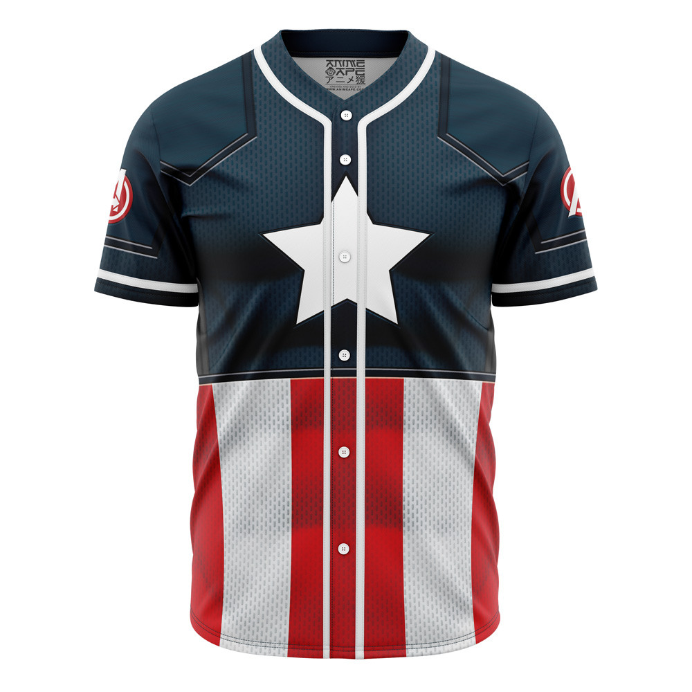 Captain America Cosplay Marvel Baseball Jersey, Unisex Jersey Shirt for Men Women