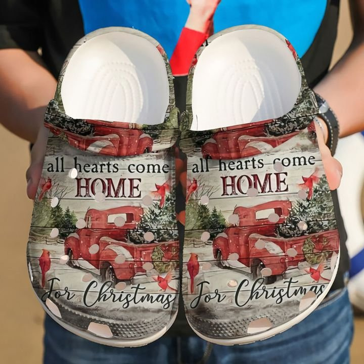 Cardinal All Hearts Come Home For Christmas Crocs Crocband Clog Shoes For Men Women