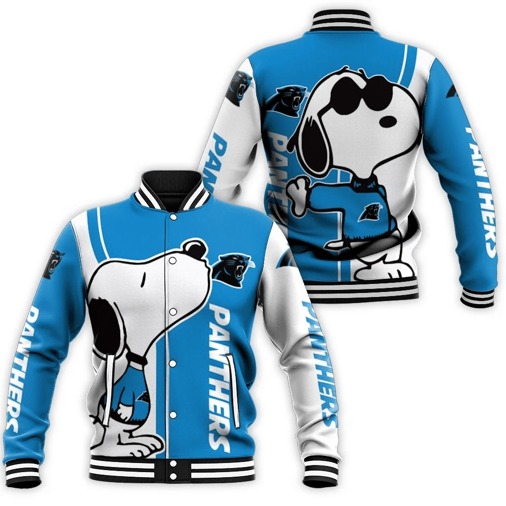 Carolina Panthers Snoopy Lover 3d Printed Baseball Jacket for Men Women