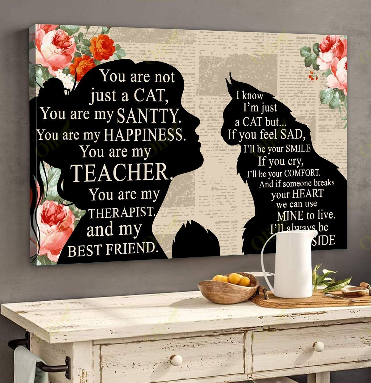 Cat - Always Be By Your Side Poster And Canvas Art Wall Decor